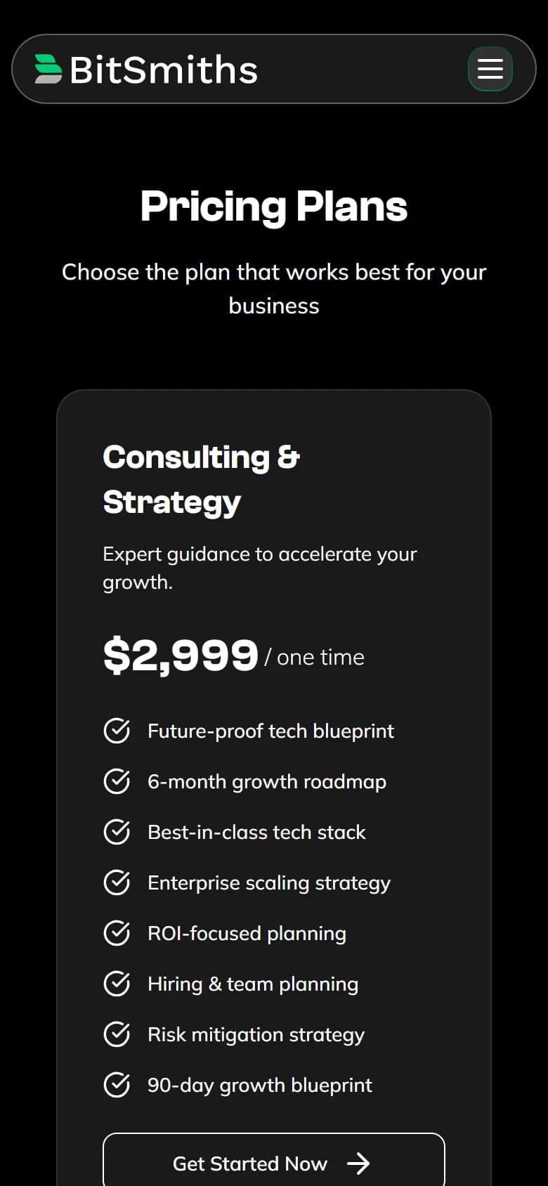 Bitsmiths Studio: Pricing on a phone