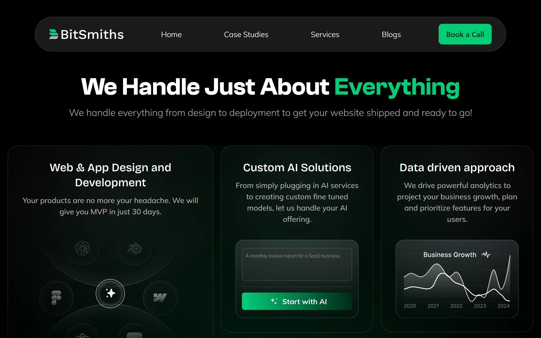 Bitsmiths Studio: Services on a laptop