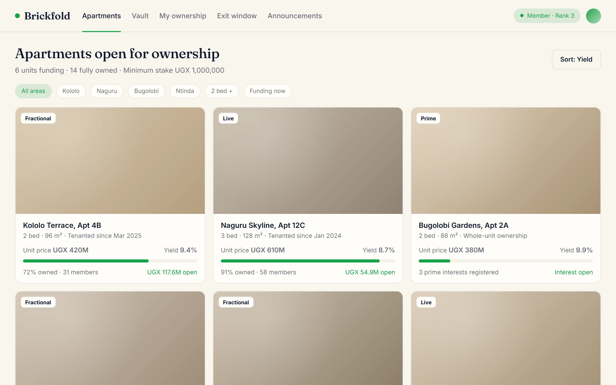 Brickfold: Apartment marketplace on a laptop