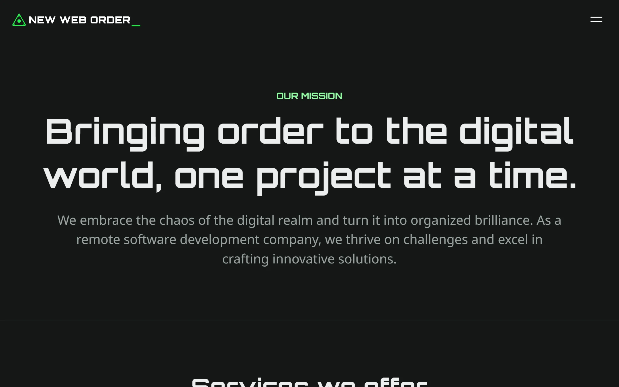 New Web Order: About on a laptop