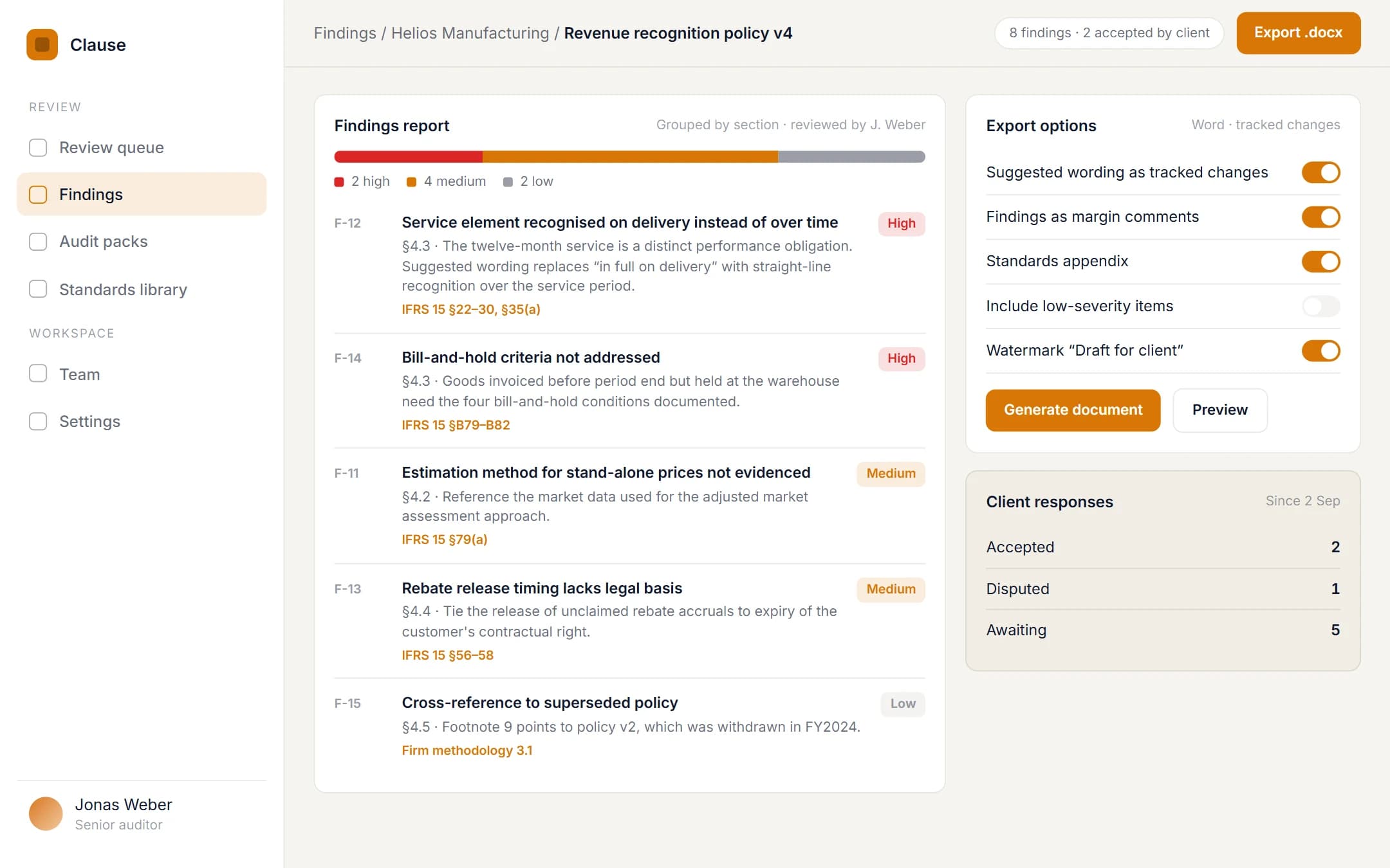 Compliance Review Agent: Findings report on a laptop